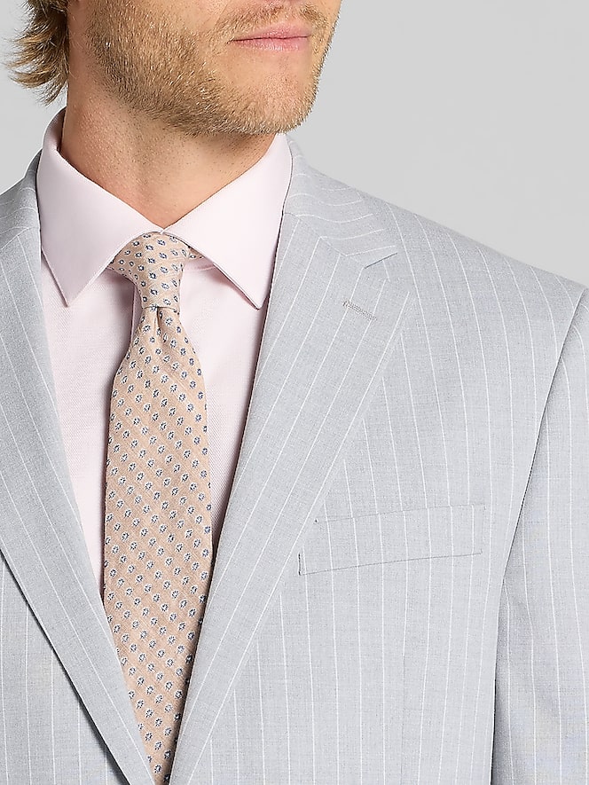 Perry Ellis Portfolio Modern Fit Stripe Suit, Gray Stripe - Image 2 of 8