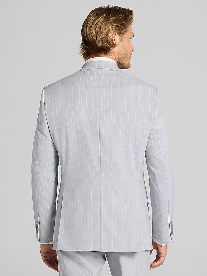 Perry Ellis Portfolio Modern Fit Stripe Suit, Gray Stripe - Image 3 of 8
