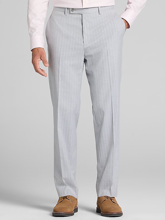 Perry Ellis Portfolio Modern Fit Stripe Suit, Gray Stripe - Image 5 of 8