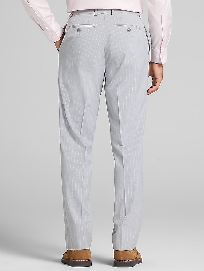 Perry Ellis Portfolio Modern Fit Stripe Suit, Gray Stripe - Image 8 of 8