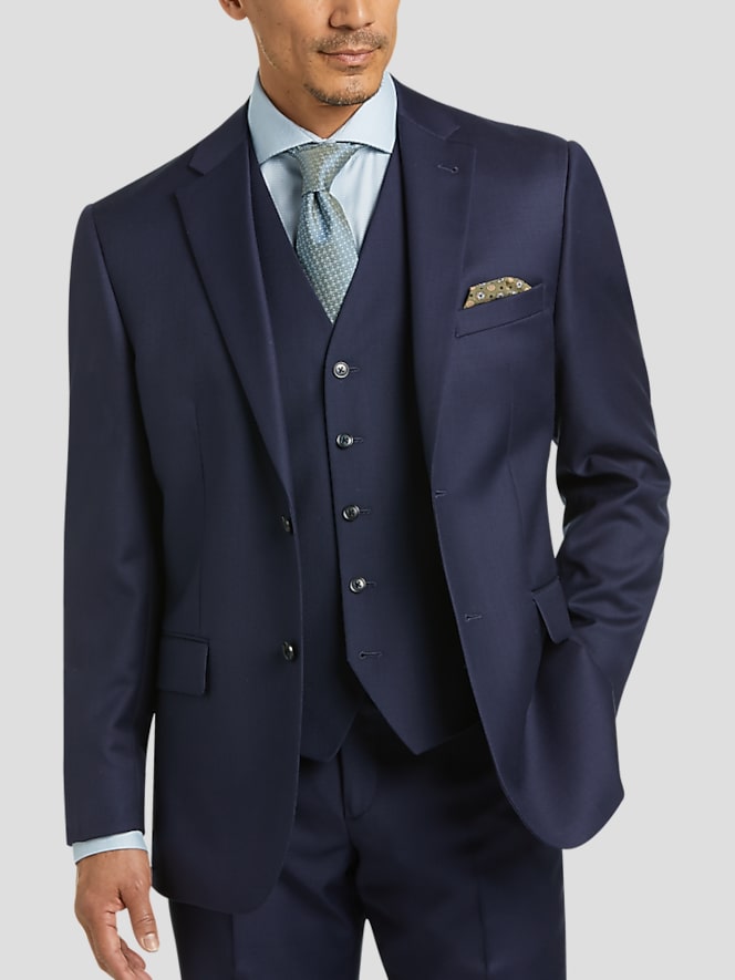JOE Joseph Abboud Modern Fit 100% Wool Suit Jacket, Blue/Postman - Image 3 of 4