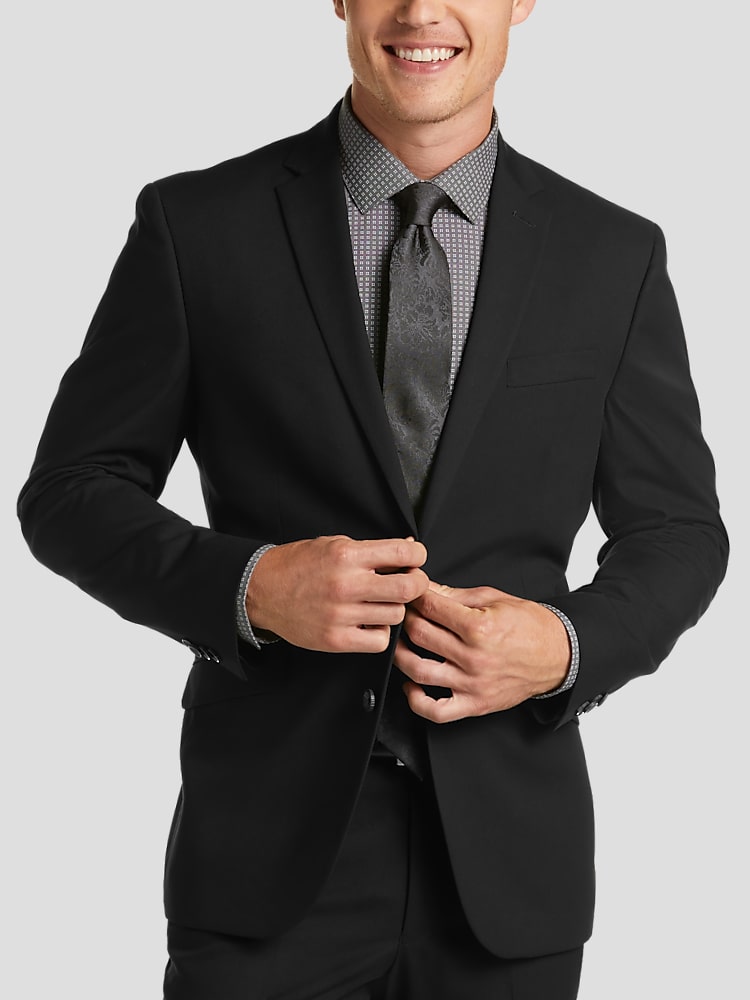 Slim-fit suit in checked performance-stretch fabric