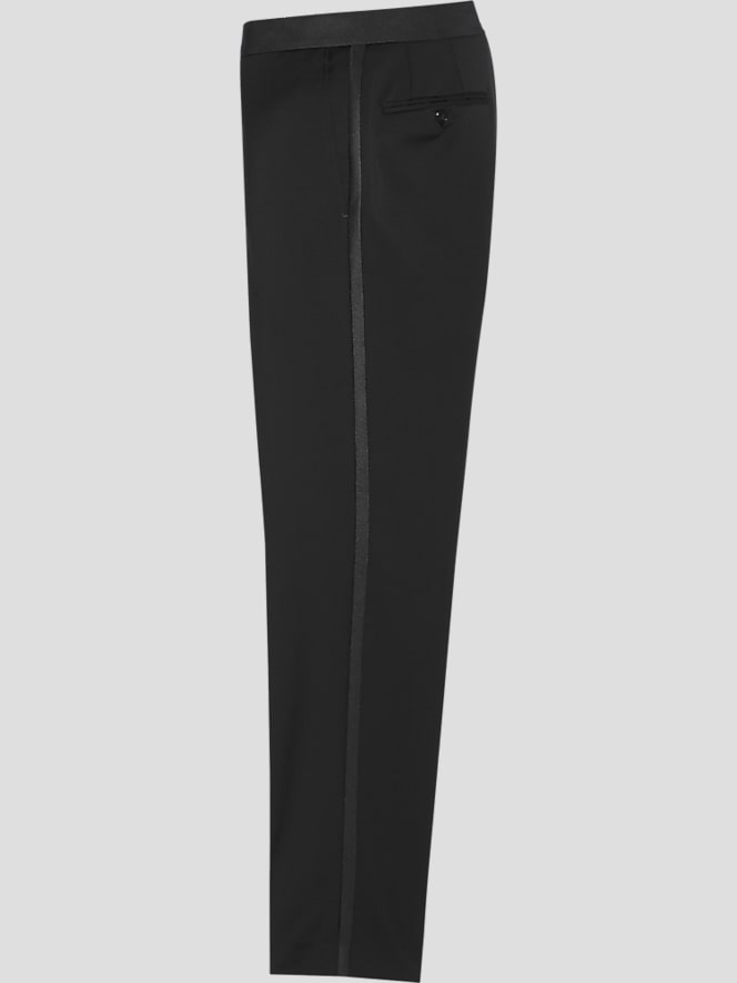 BLACK by Vera Wang Slim Fit Wool Tuxedo Pants