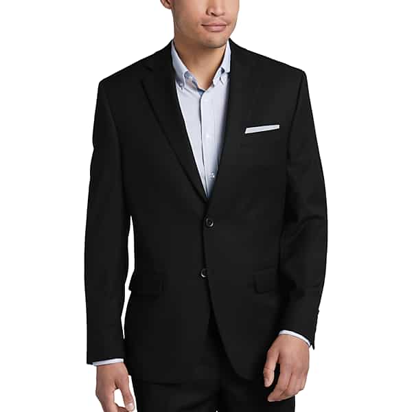 Collection by Michael Strahan Men's Michael Strahan Classic Fit Wool Blend Suit Jacket Black Solid - Size 46 Short TMW3V4H46102