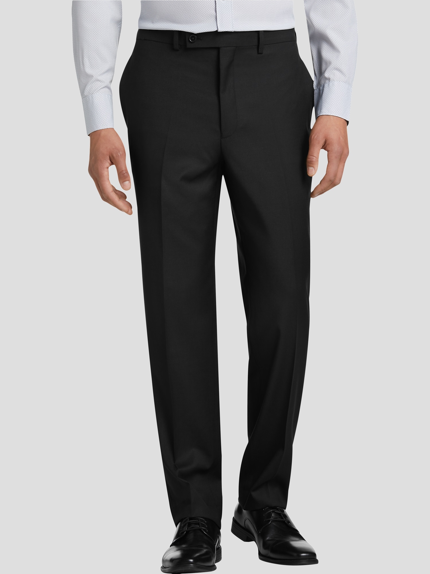 Michael Strahan Classic Fit Wool Blend Suit Pants (Black Solid)