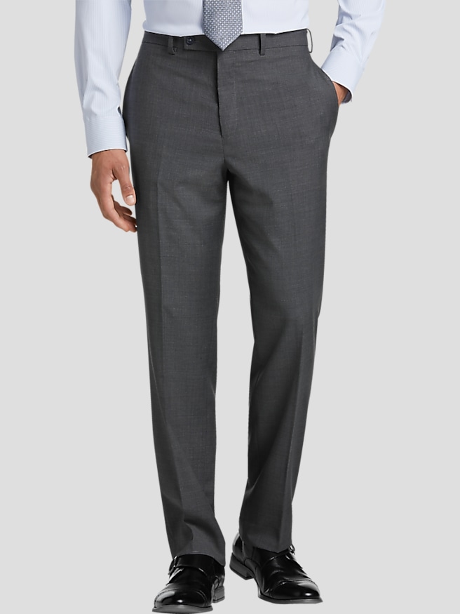 Michael Strahan Men's Classic Fit Wool Blend Suit Pants , Med Gray Solid