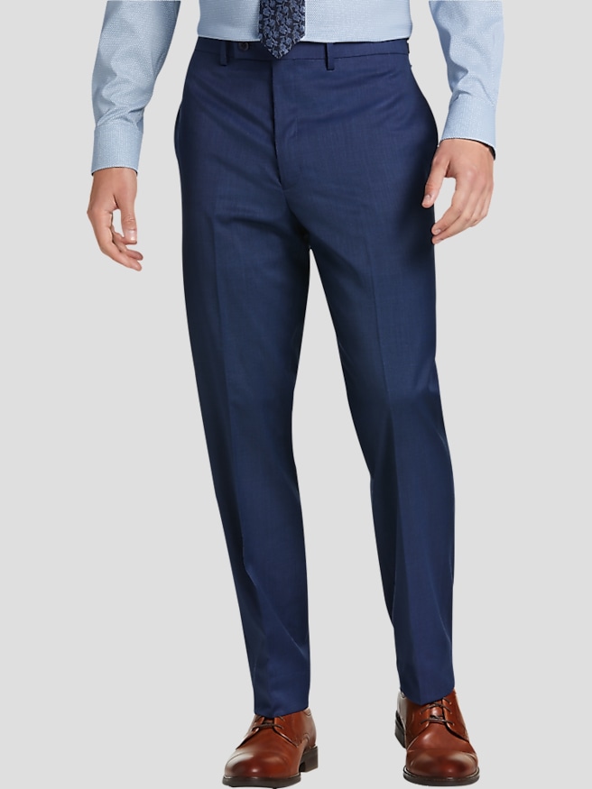 Michael Strahan Men's Classic Fit Wool Blend Suit Pants , Blue/Postman