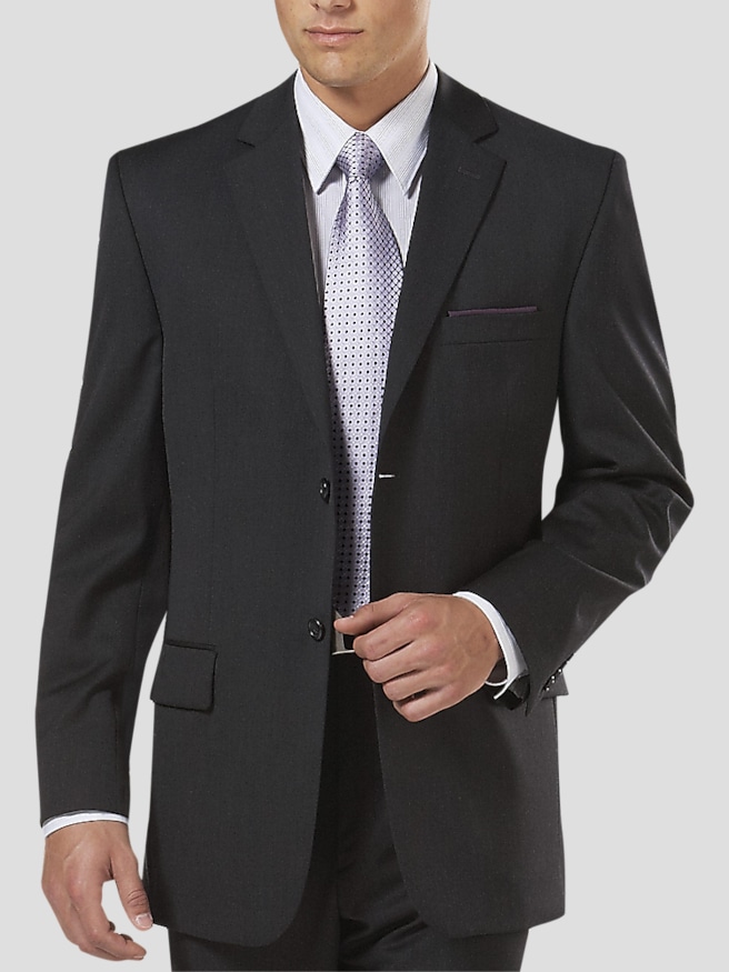 Pronto Uomo Platinum Big & Tall Men's Executive Fit Wool Suit Jacket , Charcoal / Gray