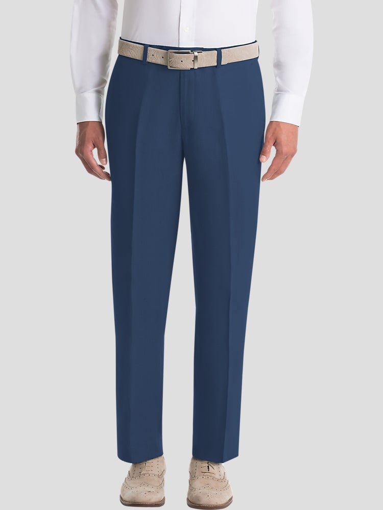 Men's Formal 4 way Stretch Trousers in Navy Blue Slim Fit - (SUBTRACT)