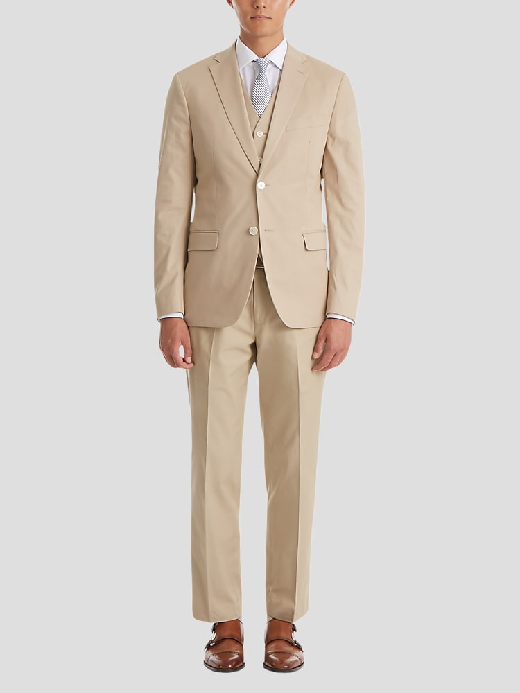 Men's wearhouse tan suit best sale