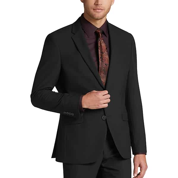 Egara Skinny Fit Men's Suit Separates Coat Black Solid - Size: 39 Short TMW3VYF39102