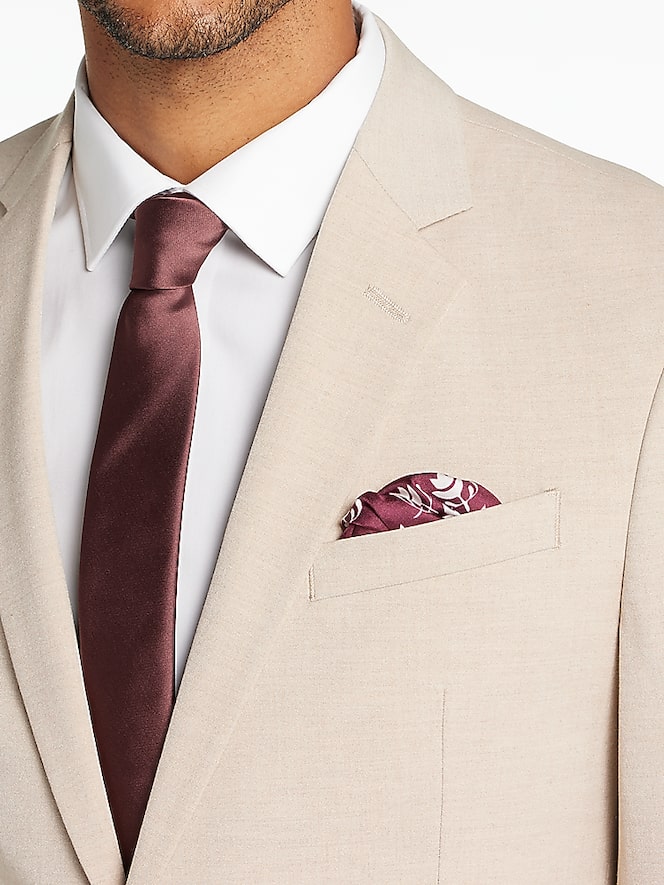 Egara Skinny Fit Suit Jacket, Tan Solid - Image 3 of 9