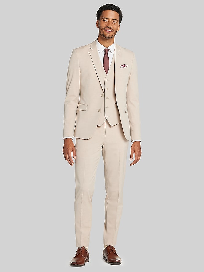 Egara Skinny Fit Suit Jacket, Tan Solid - Image 6 of 9