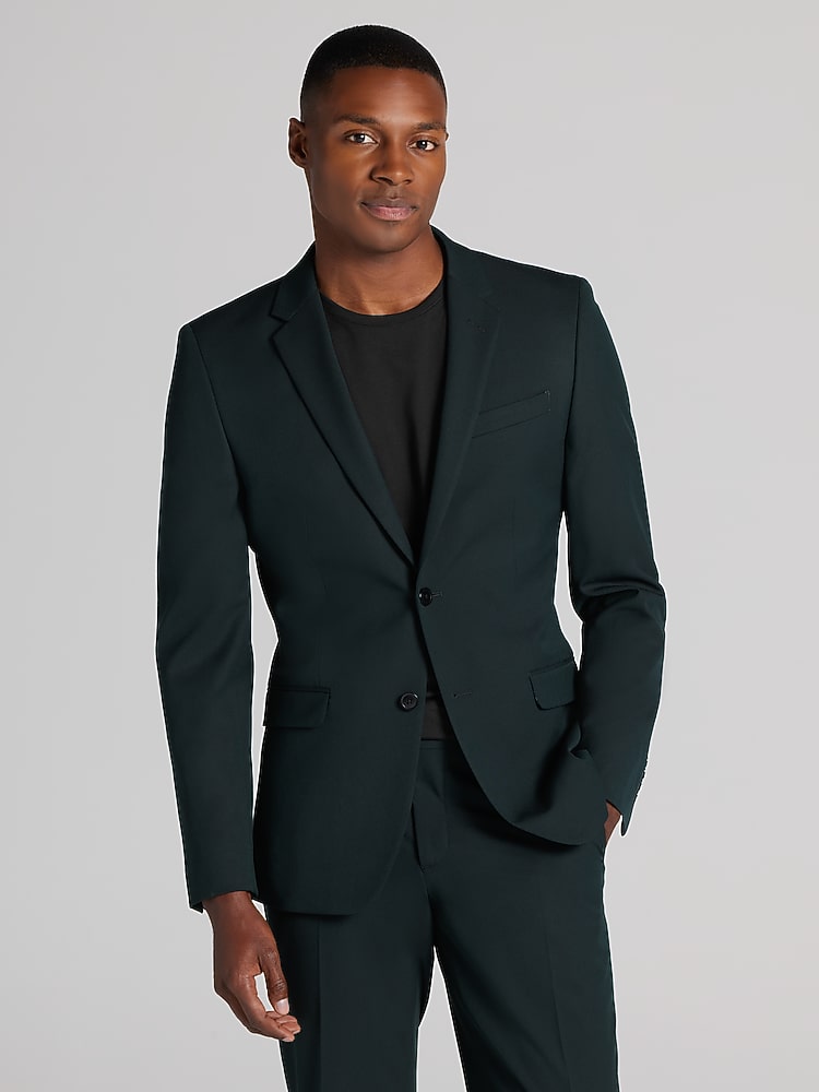 slim fit dress slacks Dark Green Jacket – StudioSuits main image 1