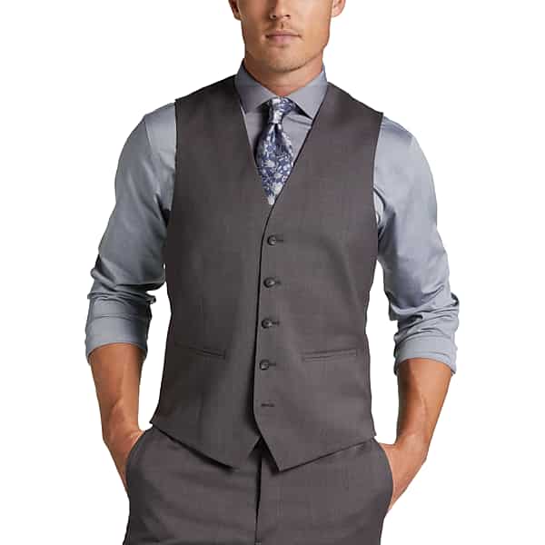 Awearness Kenneth Cole AWEAR-TECH Men's Slim Fit Suit Separates Vest Dove Grey - Size: Large