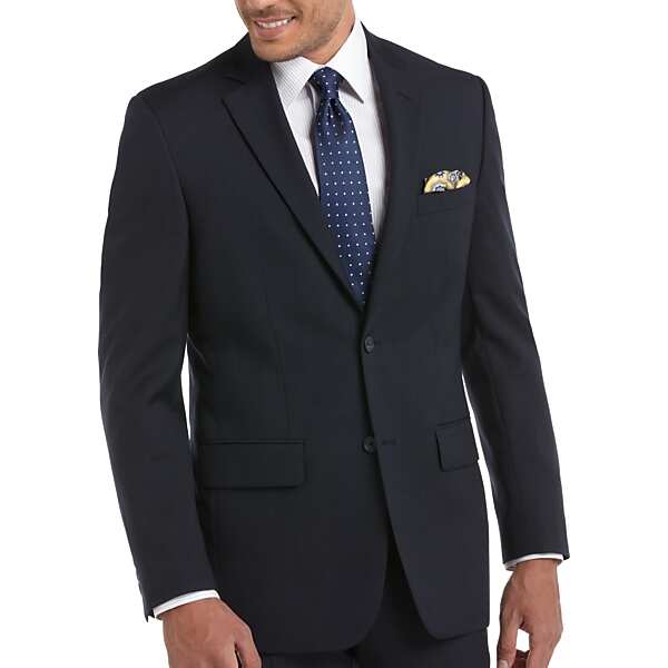 Pronto Uomo Platinum Big & Tall Men's Executive Fit Suit Separates Jacket Navy Sharkskin - Size: 52 Long - Only Available at Men's Wearhouse