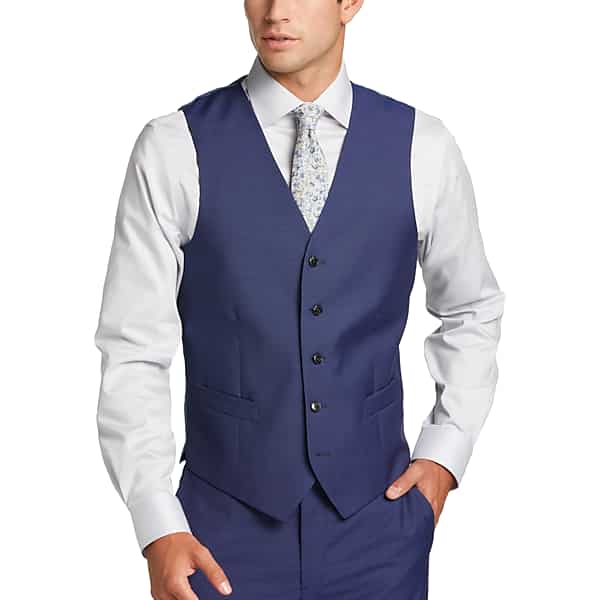 Joseph Abboud Big & Tall Modern Fit Men's Suit Separates Vest Blue - Size: 4XLT