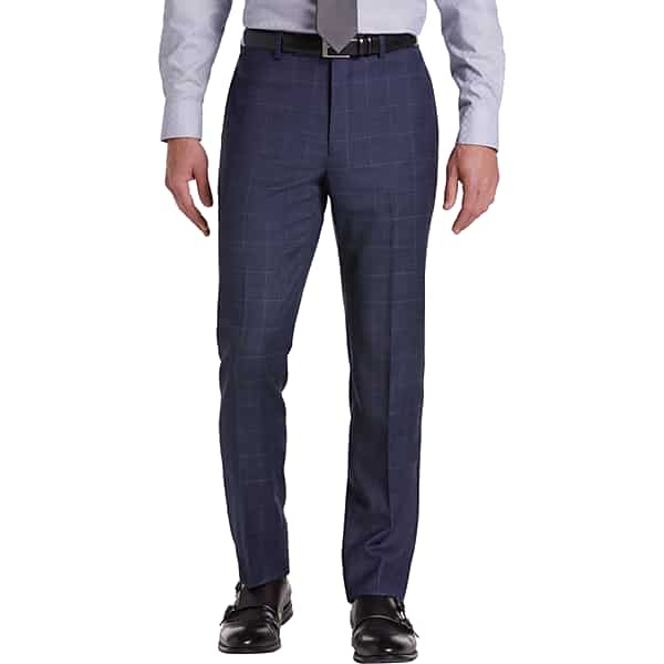 Calvin Klein Slim Fit Windowpane Men's Suit Separates Pants Navy Plaid - Size: 40W x 30L