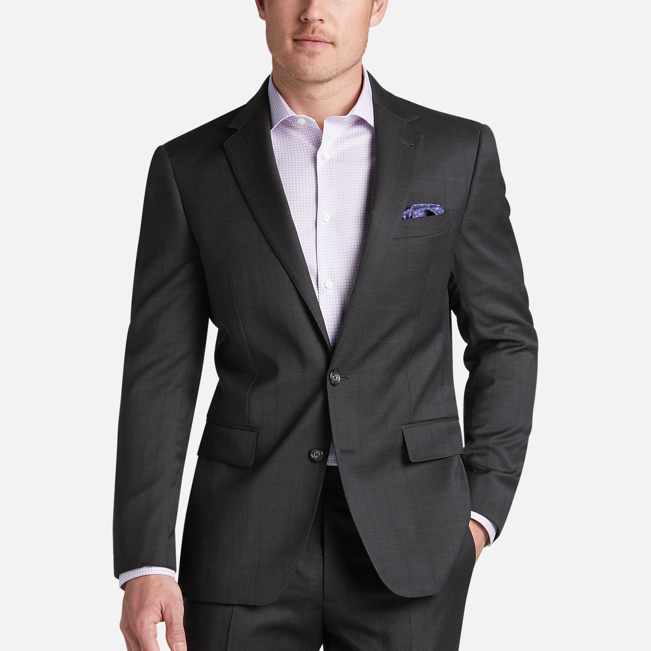 Traveler Collection Tailored Fit Windowpane Suit CLEARANCE - All Clearance