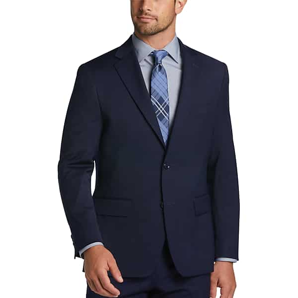 Tommy Hilfiger Big & Tall Modern Fit Premium Wool Blend Men's Suit Jacket Navy - Size: 48 Regular