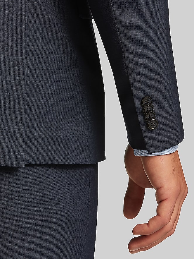 Tommy Hilfiger Modern Fit Premium Wool Blend Suit Jacket, Blue Sharkskin - Image 4 of 8