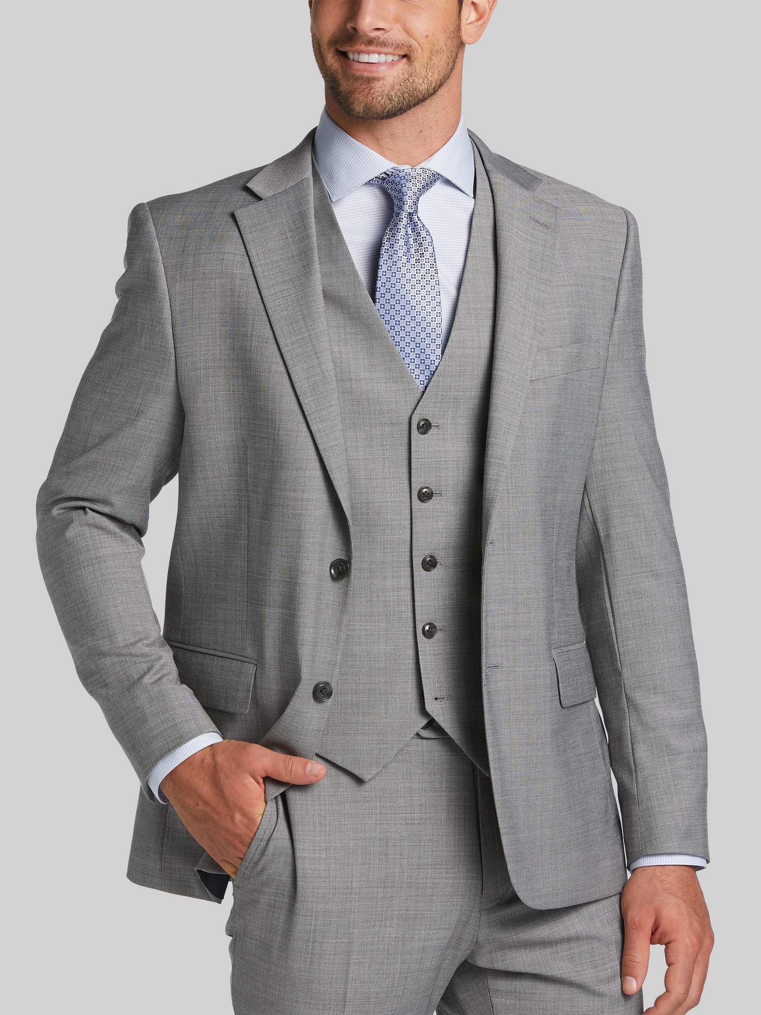 Modern Fit Wool Blend Suit Jacket