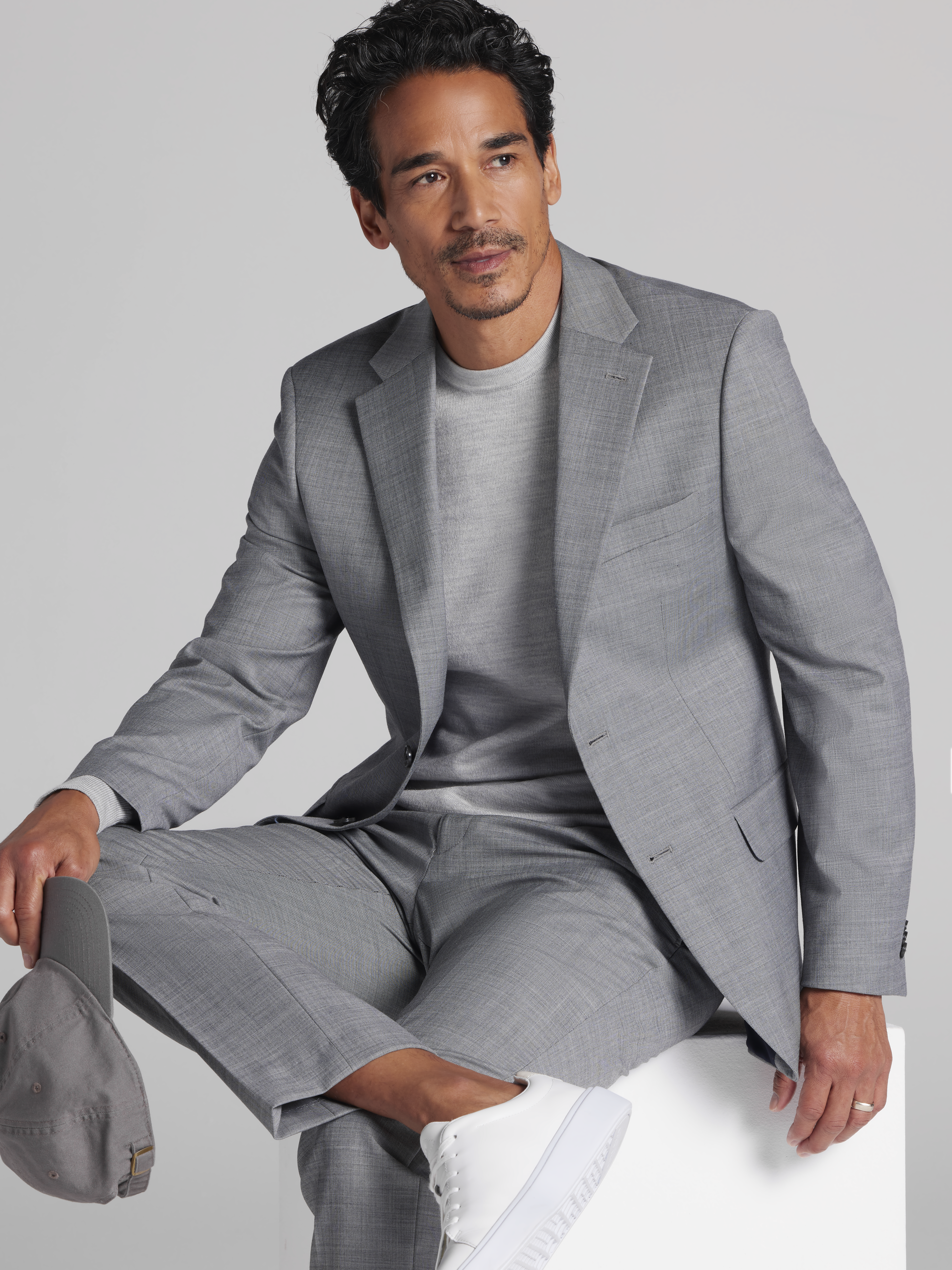 Modern Fit Wool Blend Suit Jacket