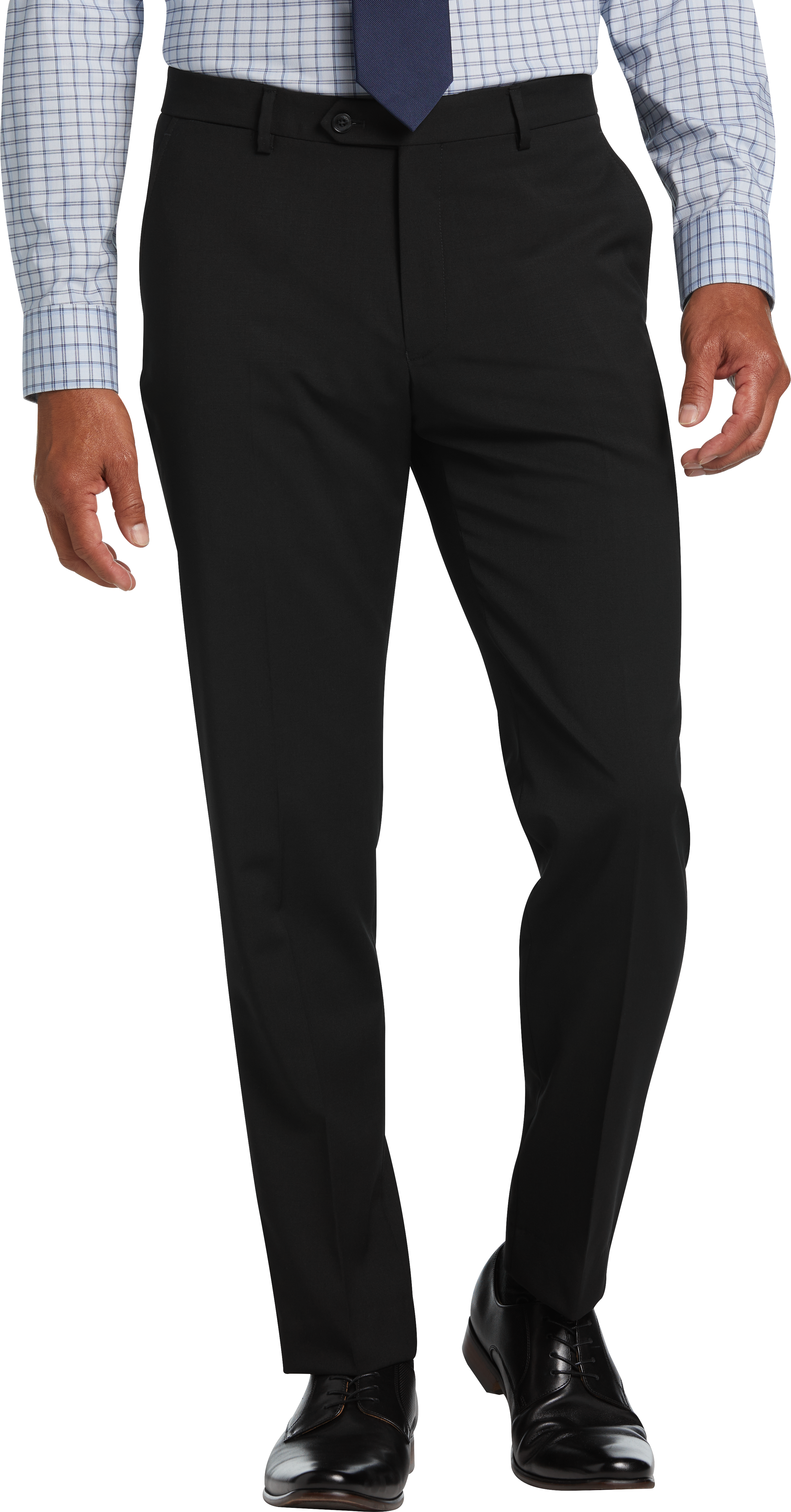 slim fit dress slacks Men's Business Casual Black Pants Black / 36W x 30L