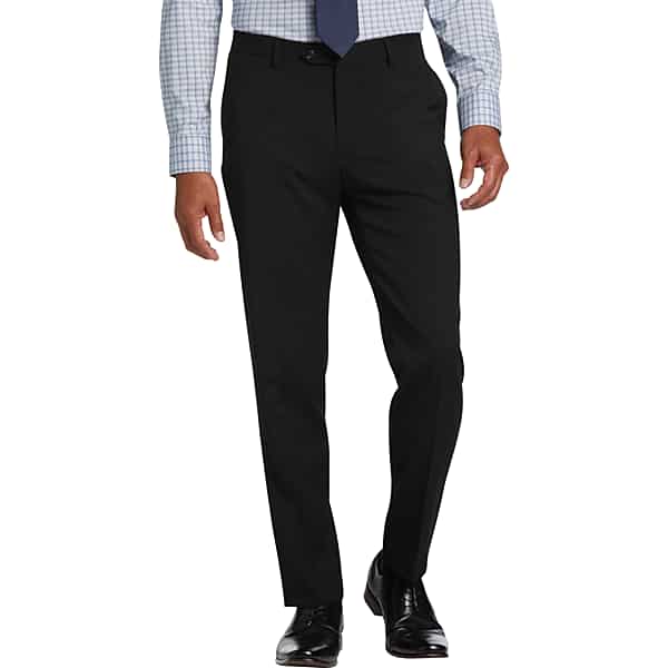 Tommy Hilfiger Modern Fit Premium Wool Blend Men's Suit Pants Black - Size: 42W x 34L