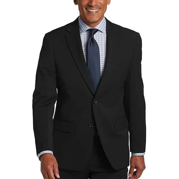 Tommy Hilfiger Big & Tall Modern Fit Wool Blend Men's Suit Jacket Black - Size: 50 Regular TMW3W6J50202
