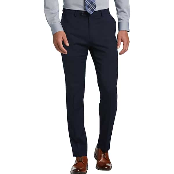 Tommy Hilfiger Modern Fit Wool Blend Men's Suit Pants Navy - Size: 42W x 32L TMW3W6K42T01