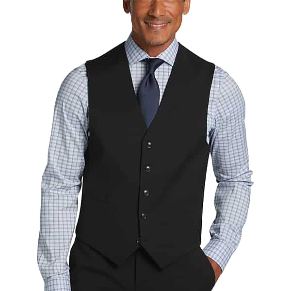 Tommy Hilfiger Modern Fit Wool Blend Men's Suit Vest Black - Size: XXL TMW3W6NXXL02