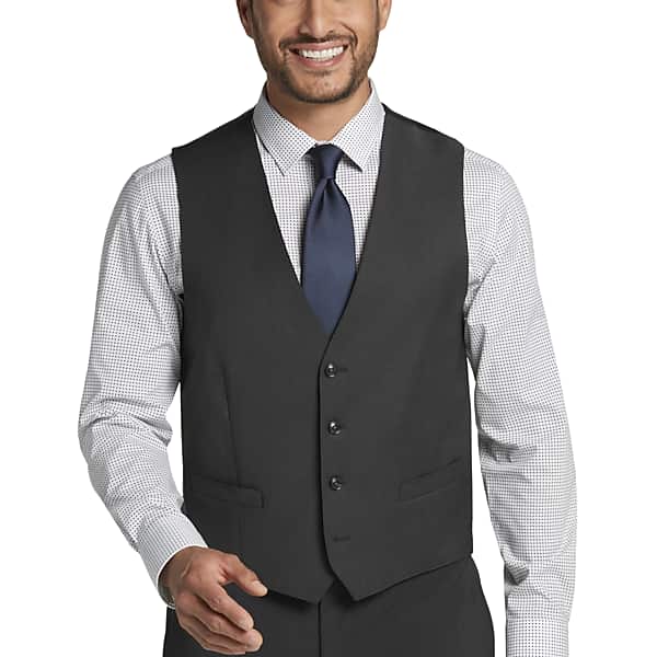 Calvin Klein Slim Fit Men's Suit Separates Vest Charcoal Gray - Size: Small