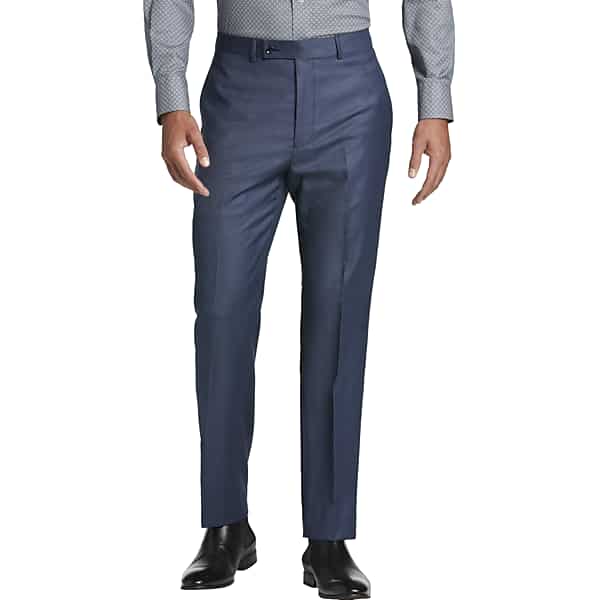 Calvin Klein Slim Fit Men's Suit Separates Pants Blue Sharkskin - Size: 42W x 30L