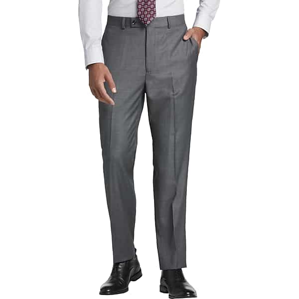 Calvin Klein Slim Fit Men's Suit Separates Pants Gray Sharkskin - Size: 32W x 34L