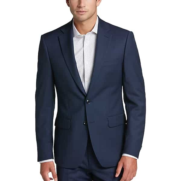 Calvin Klein Big & Tall Slim Fit Men's Suit Separates Jacket Blue Tic - Size: 48 Regular