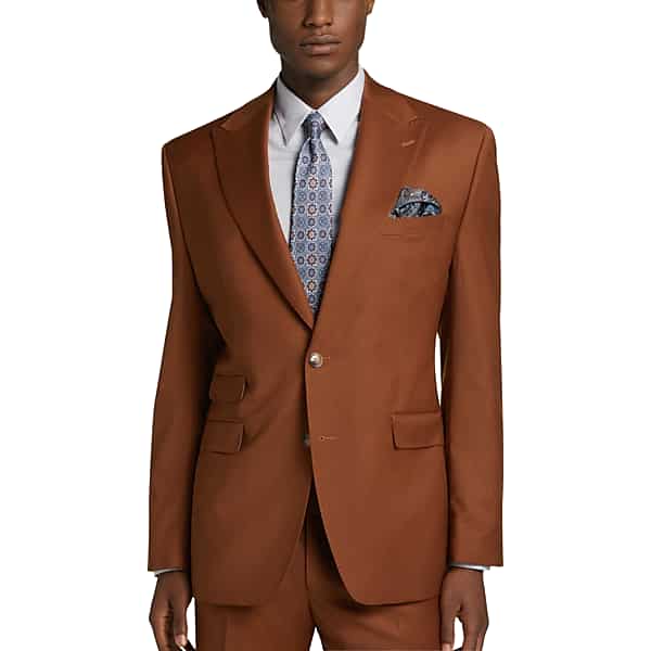 Men’s Vintage Style Suits, Classic Suits Tayion Mens Classic Fit Suit Separates Coat Rust - Size 36 Regular $279.99 AT vintagedancer.com