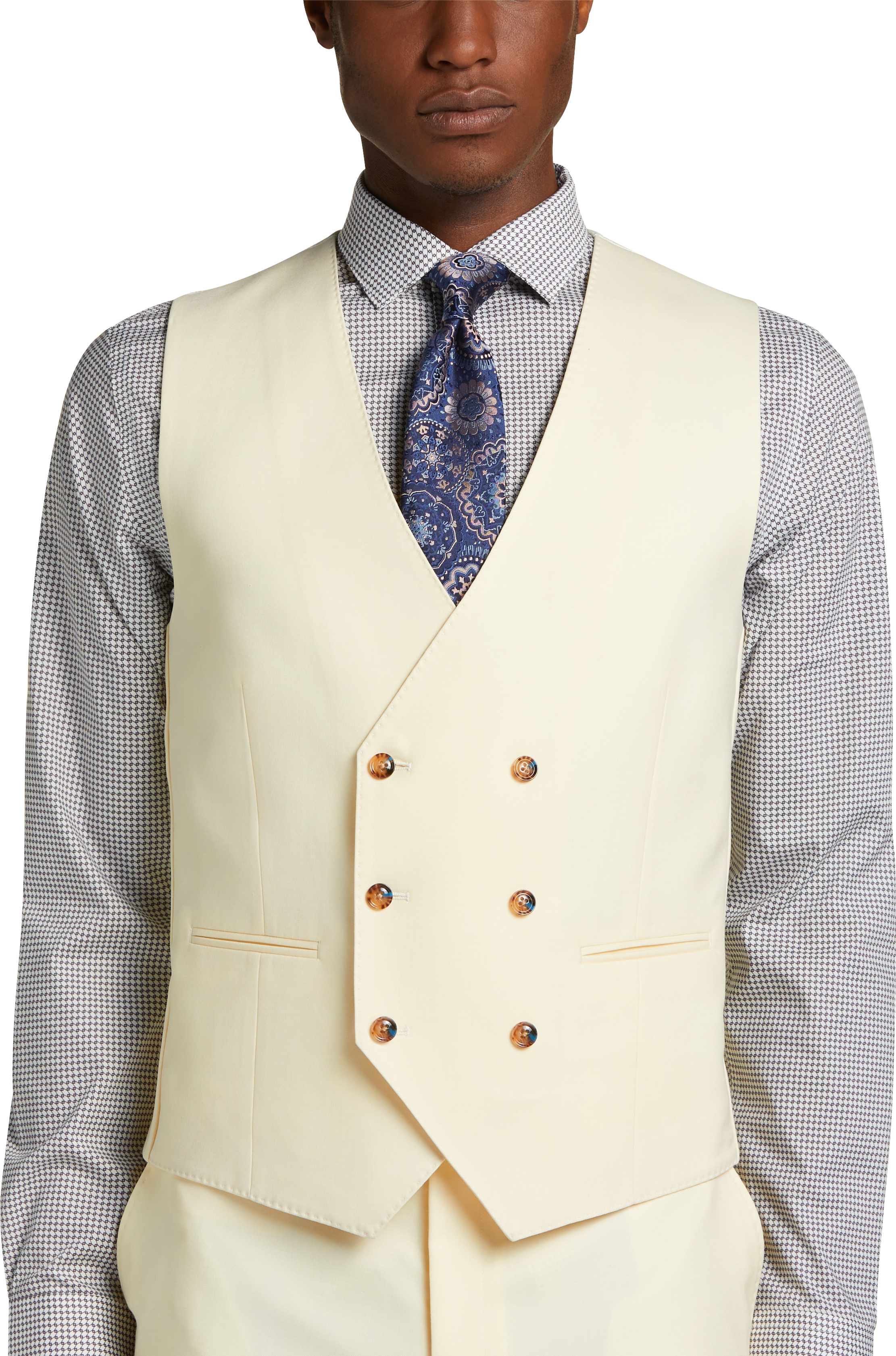 Classic Fit Suit Separates Solid Double Breasted Vest