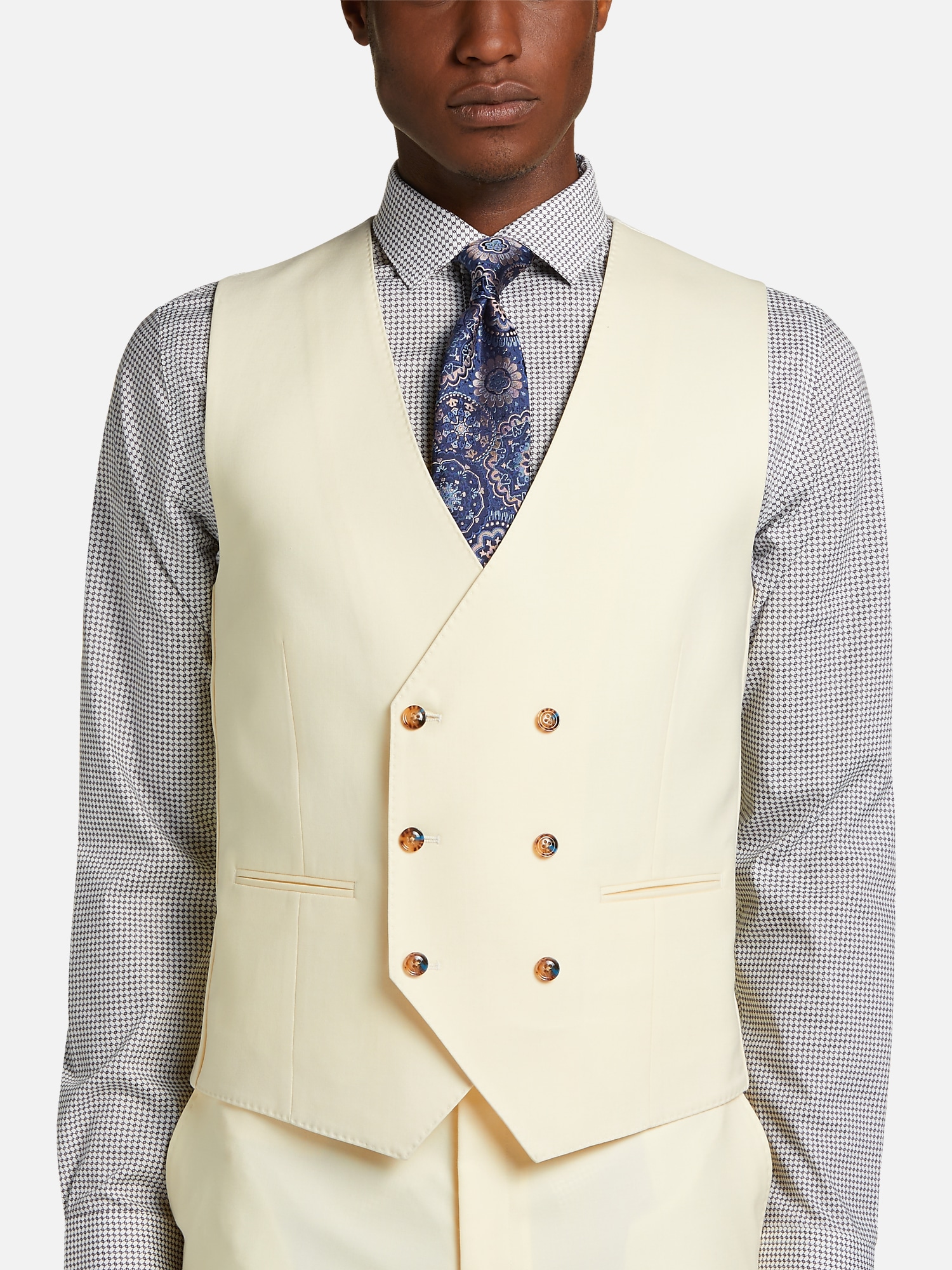 Tayion Classic Fit Suit Separates Solid Double Breasted Vest