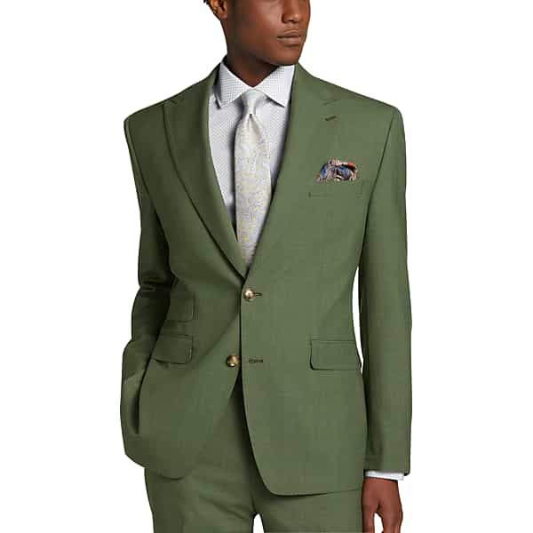 Men’s Vintage Style Suits, Classic Suits Tayion Mens Classic Fit Suit Separates Coat Olive Green - Size 38 Regular $279.99 AT vintagedancer.com