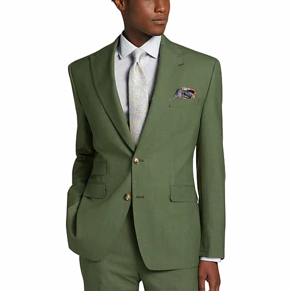 Men’s Vintage Style Suits, Classic Suits Tayion Mens Classic Fit Suit Separates Coat Olive Green - Size 38 Regular $279.99 AT vintagedancer.com