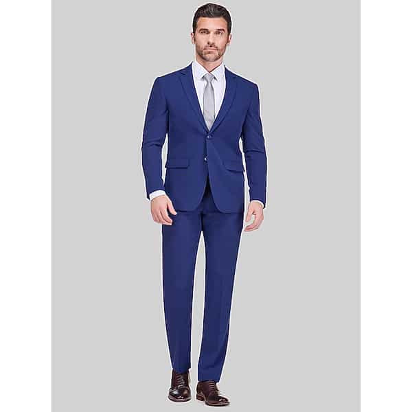 Gino Vitale Men's Slim Fit Suit Royal Blue - Size: 42 Short