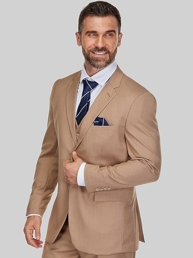 Braveman Classic Fit Performance Stretch 3-Piece Suit, Tan - Image 2 of 3