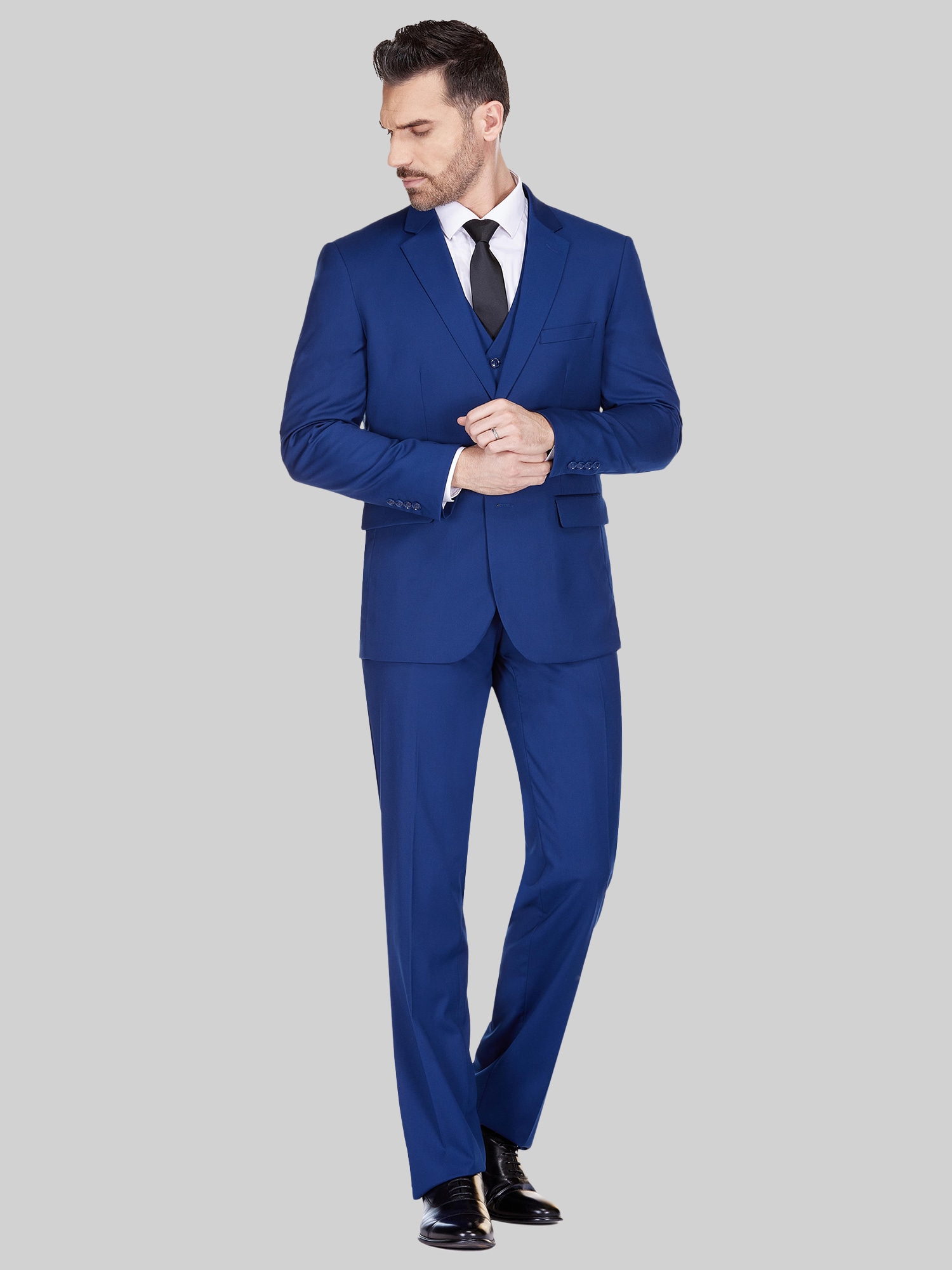 Braveman Classic Fit Performance Stretch 3-piece Suit Indigo - Size: 40 Short In Blue