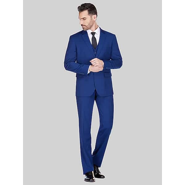 Braveman Men's Classic Fit Performance Stretch 3-Piece Suit Indigo - Size: 38 Short