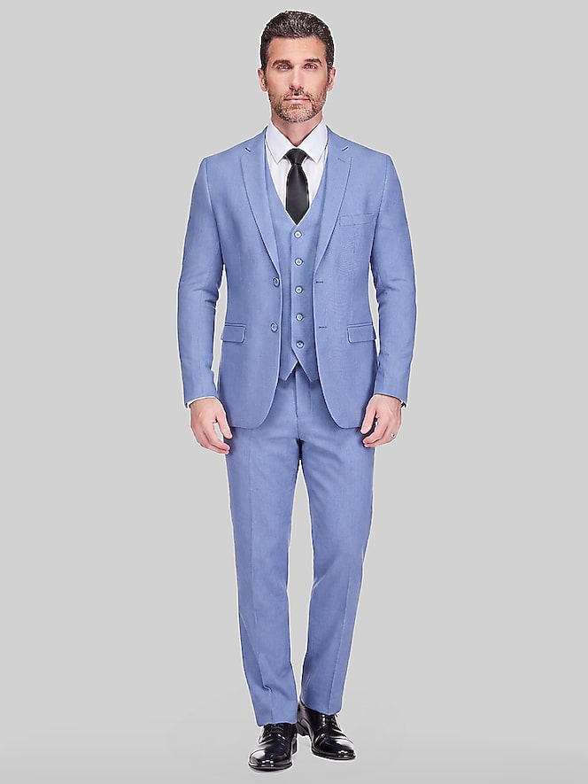 Braveman Classic Fit Performance Stretch 3-Piece Suit, Steel Blue - Image 1 of 3