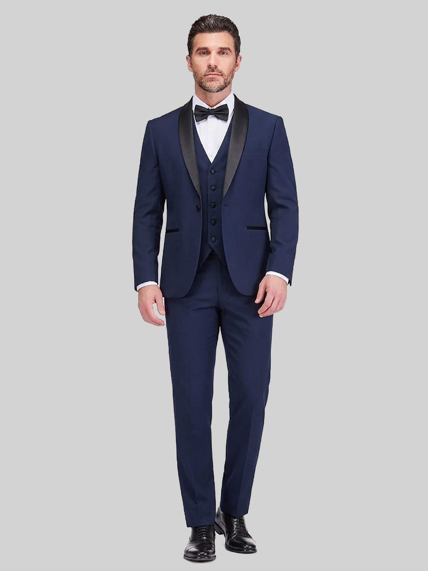 Gino Vitale Slim Fit 3-Piece Tuxedo, Slate Blue - Big & Tall | 3