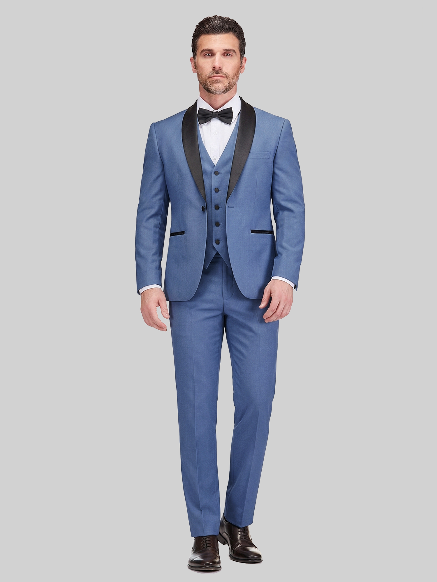 Gino Vitale Slim Fit 3-Piece Tuxedo, Slate Blue - Big & Tall | 3