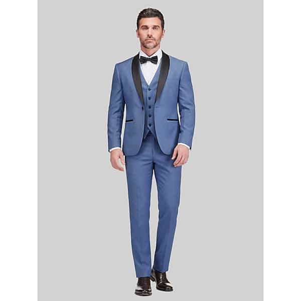 Gino Vitale Men's Slim Fit 3-Piece Tuxedo Slate Blue - Size: 42 Regular