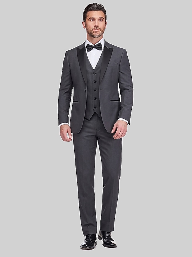 Gino Vitale Slim Fit 3-Piece Tuxedo Charcoal Gray